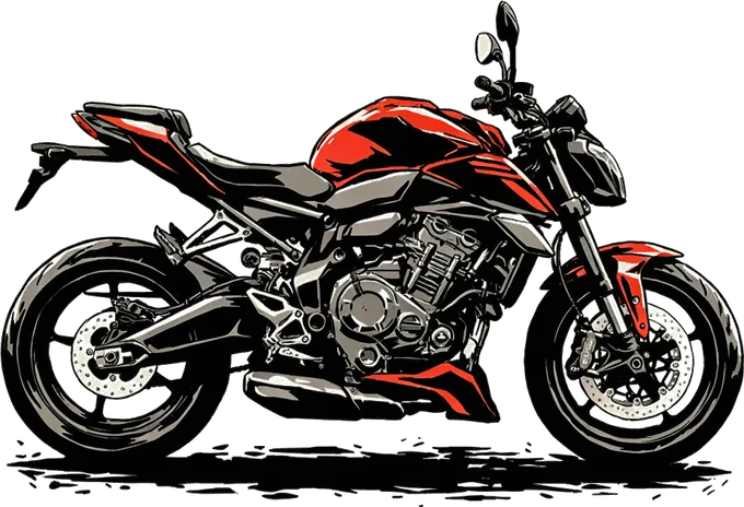 Moto naked, naked · lado embrague