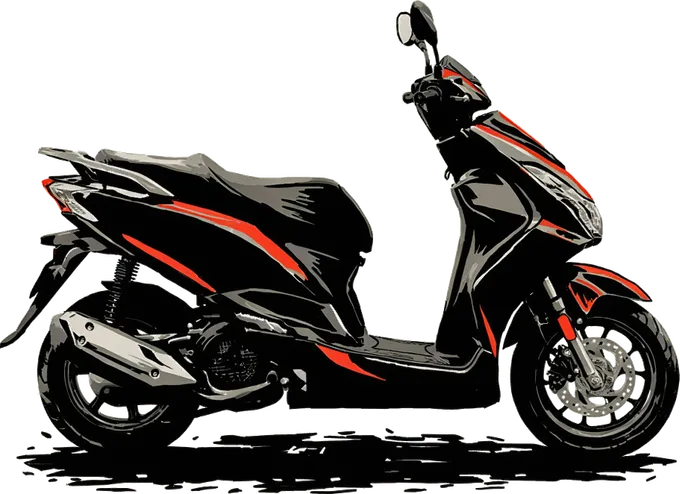 Moto scooter, scooter · lado escape