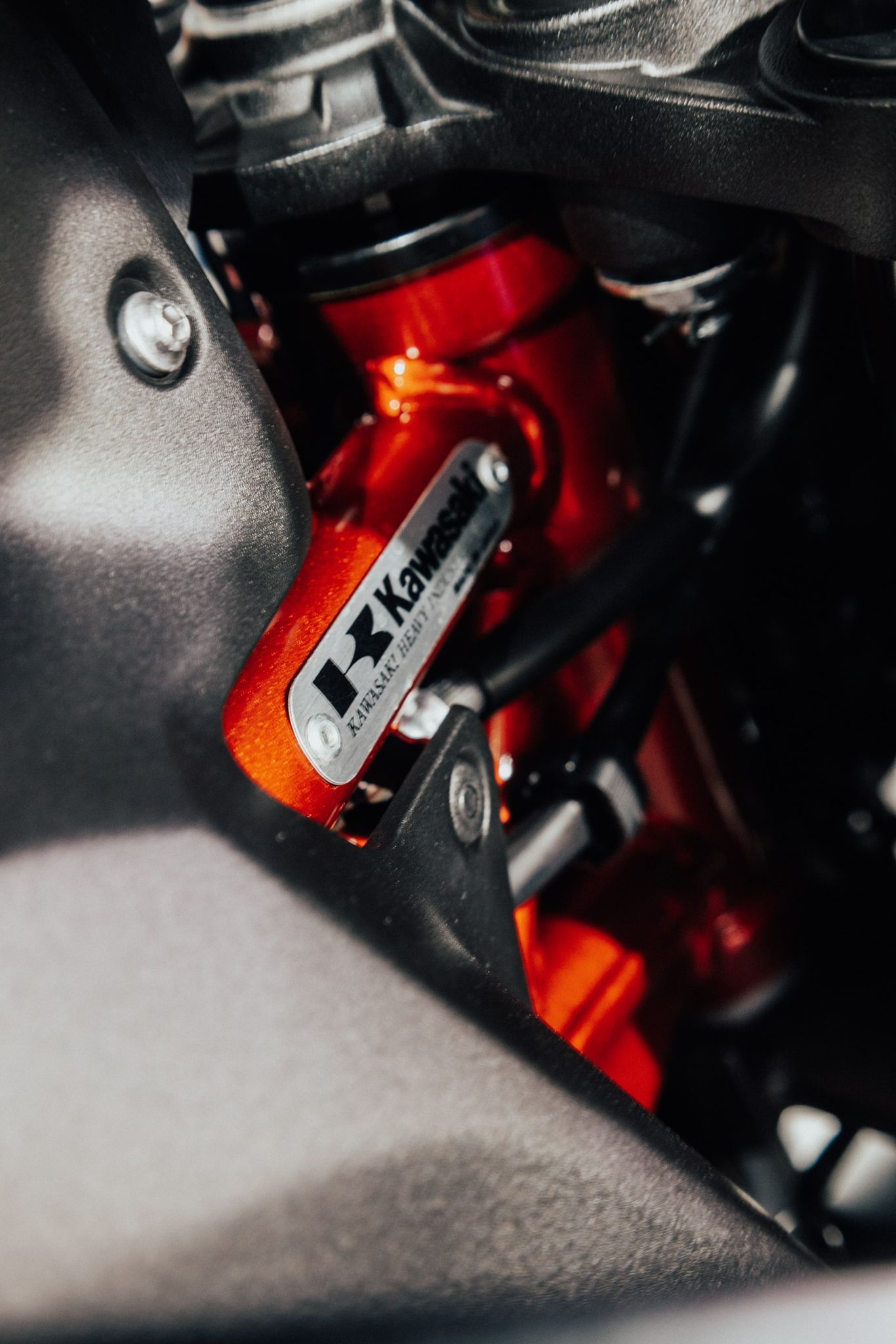 Tija Kawasaki roja detalle