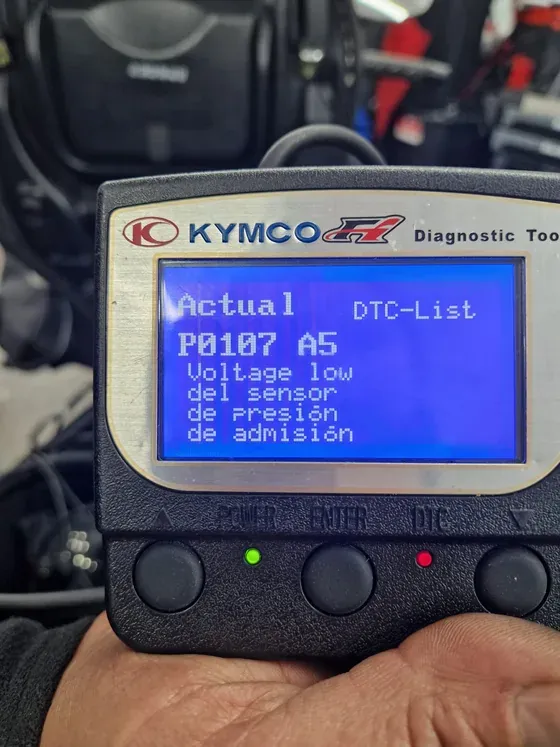 Máquina de diagnosis Kymco: marcando fallo